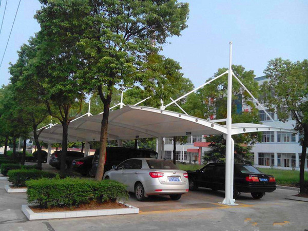 拉桿雙開膜結構停車棚